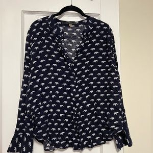 Fun2Fun ModCloth Elephant Print Blouse Size 2XL